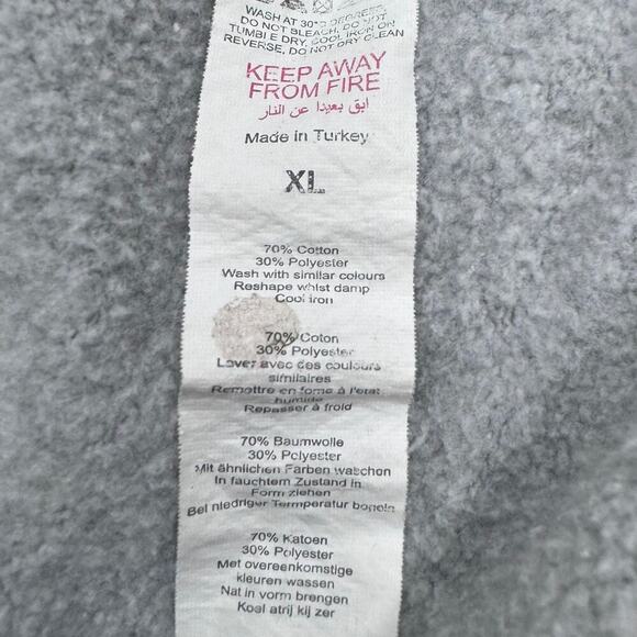 Boohoo Buffalo Striped Hem Oversized Sweatshirt Gray Pink Green Size XL - Picture 9 of 9